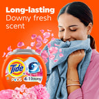 Tide PODS Laundry Detergent Soap with Downy 4-in-1 Stain Remover Freshness Softness Detergent pacs, April Fresh Scent, 85 Count