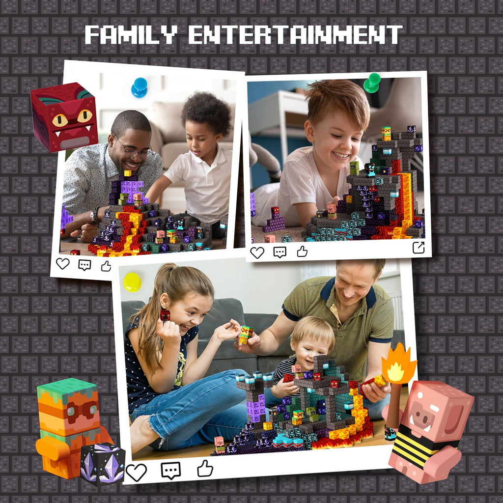 GobiDex 100PCS Magnetic Building Blocks Game-Based Build Magwonder Cave World with Magnet Construction Toys STEM Sensory Gift for Boys Girls Birthday