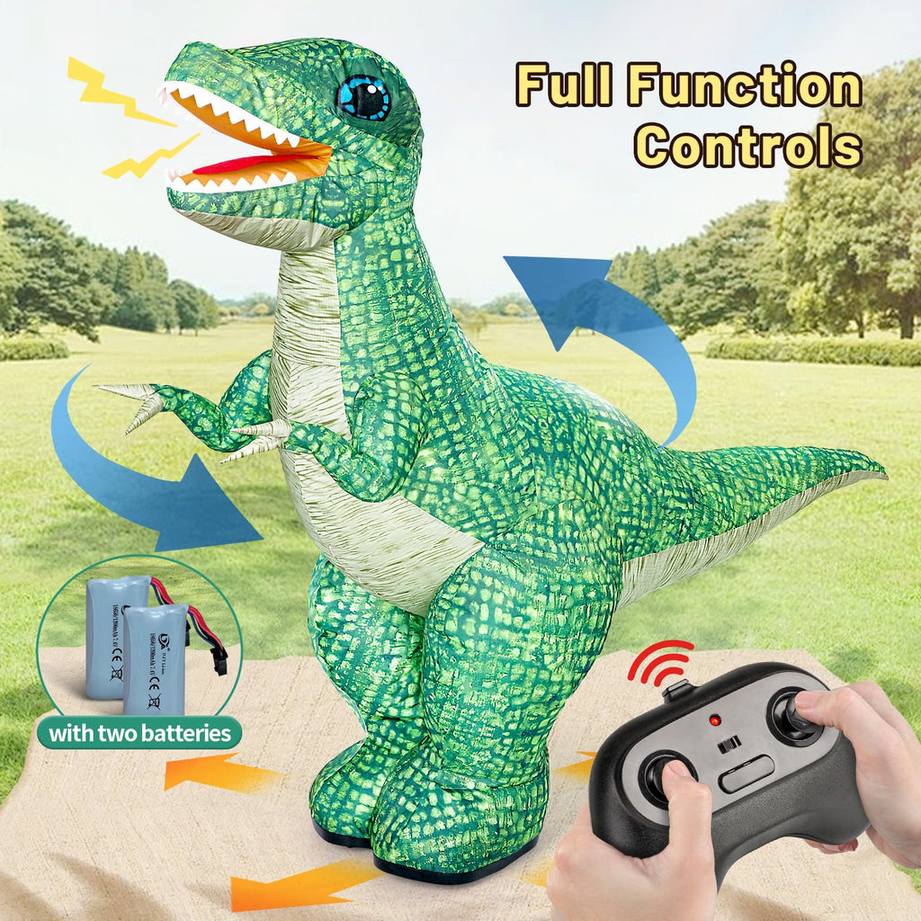 Jovow 2.4GHZ Remote Control Inflatable Dinosaur Toy for Kids,Electric Toy Dinosaur with 360°Rotation,Forward & Backward,Rechargeable Walking Dinosaur Toy for Boys Kids Age 6-8 8-12 Birthday Gifts
