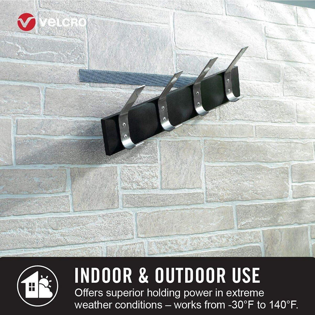 VELCRO Brand Extreme Outdoor Strips, Black, 4in x 2in, 3 Sets
