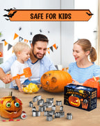 Fenvella Pumpkin Carving Kit Tools & Stencils Set Halloween Cookie Cutters