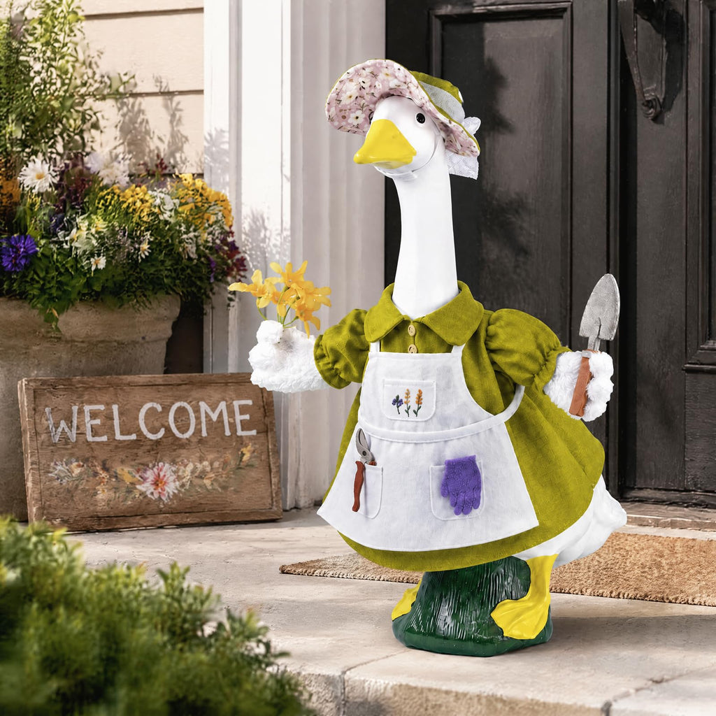 Spring Porch Goose Outfit Gardener Goose Costume for Outdoor Lawn Decor