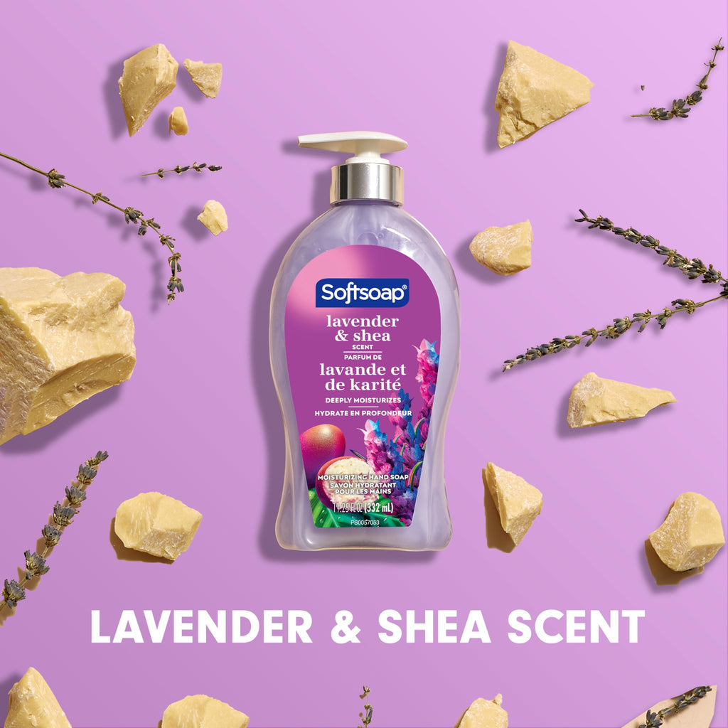 Softsoap Lavender & Shea Scent Liquid Hand Soap, Moisturizing Liquid Hand Soap, 11.25 Ounce, 6 Pack