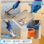 5 in 1 Sand Flea Rake for Beach, Collecting Shark Tooth Sand Fleas Shells