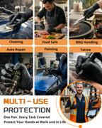 nitroshield 9mil Heavy Duty Disposable Nitrile Gloves, Black XLarge 800Pcs -Chemical Resistant, Latex Powder Free Rubber Gloves Diamond Texture for Automotive, Mechanics, Cooking,BBQ, Industrial Use