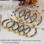 COLOYAN 9PCS Sunflower Gifts Inspirational Bracelets for Women