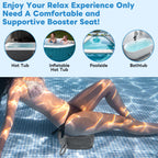 Hot Tub Booster Seat for Adults, Weighted 5" Extra Thick Spa Cushion, 4+ lbs Core Stays Submerged No Floating, 3D Air Mesh Quick Dry, Non-Slip Seat Riser for Jacuzzi, Bathtub & Outdoor Spa(Grey)