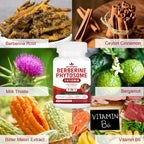 Spliferkou 7-in-1 Berberine Phytosome with Ceylon Cinnamon, Berberine Complex Supports Metabolic, Liver Function & Immune System, Non-GMO,Gluten-Free - 60 Capsules
