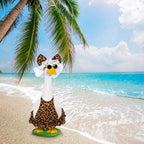 JcHrmers Summer Leopard Goose Outfit Hawaiian Porch Goose Outfits Bikini Lawn Goose Clothes Fits 23" Cement Plastic Goose Statue for Summer Outdoor Garden Yard Patio Art Decor