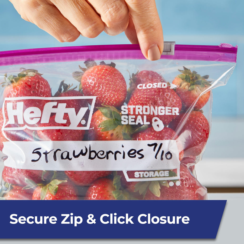 Hefty Slider Kitchen Storage Bags, Gallon Size, 66 Count (Pack of 4)