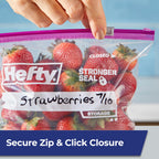 Hefty Slider Kitchen Storage Bags, Gallon Size, 66 Count (Pack of 4)