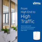 Kleenex® Universal Hard Roll Paper Towels, Bulk (50606), Hardwound 1.75" Core, Premium Absorbency Pockets™, White, (600'/Roll, 6 Rolls/Case, 3,600'/Case)