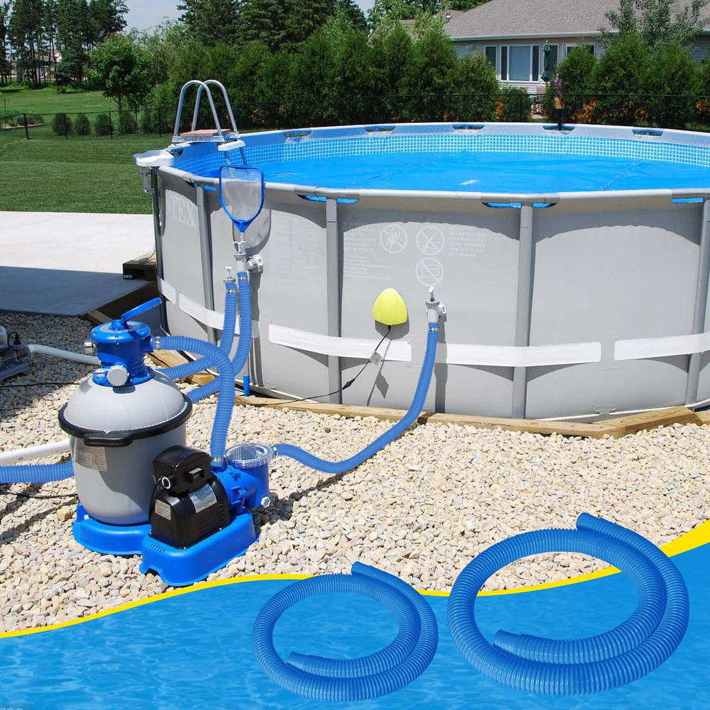 3 Pcs 1.25" Pool Hose, 59" Long Accessory Pool Pump Replacement Hoses, Compatible with All Above Ground Pool Filter Pumps that Use 1 1/4 Diameter Hoses
