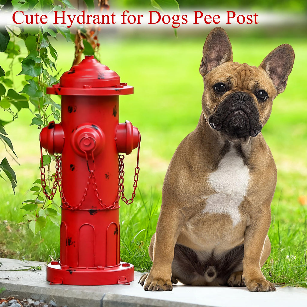 16" H Metal Fire Hydrant for Dogs to Pee On, Vintage Dog Fire Hydrant Post