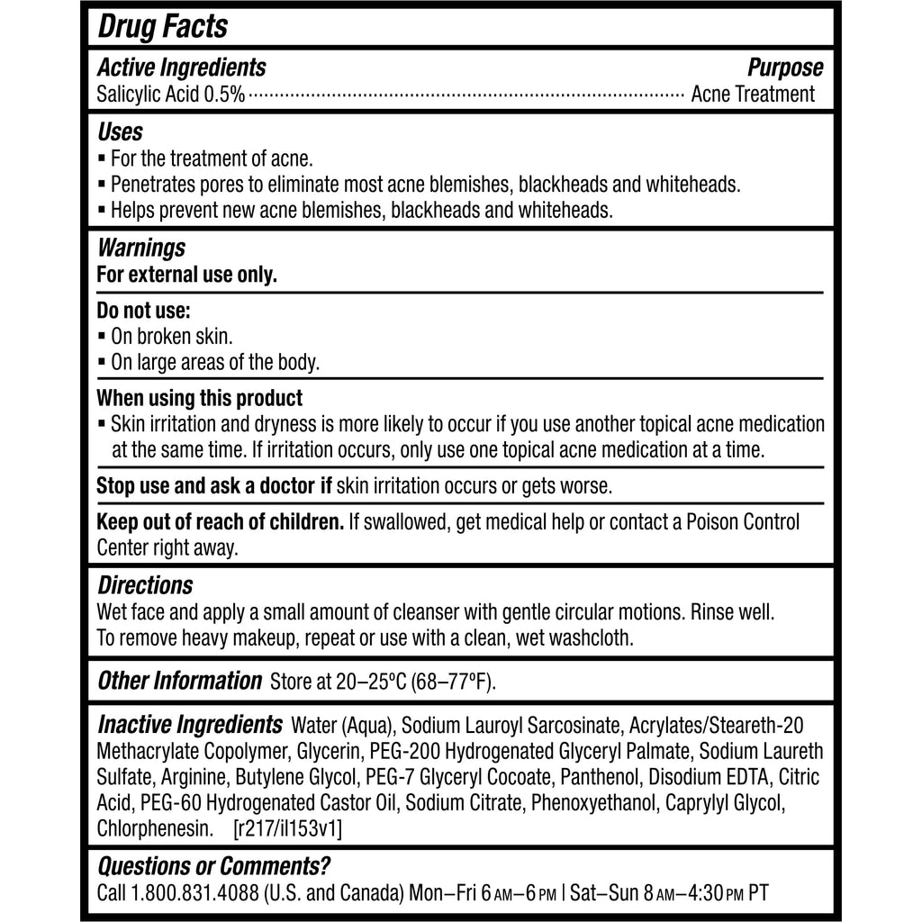 Paula's Choice CLEAR Pore Normalizing Facial Cleanser, Acne Daily Face Wash, Salicylic Acid Face Cleanser for Clogged & Enlarged Pores, Redness, Suitable for Blackhead-Prone Skin Fragrance Free, 6oz