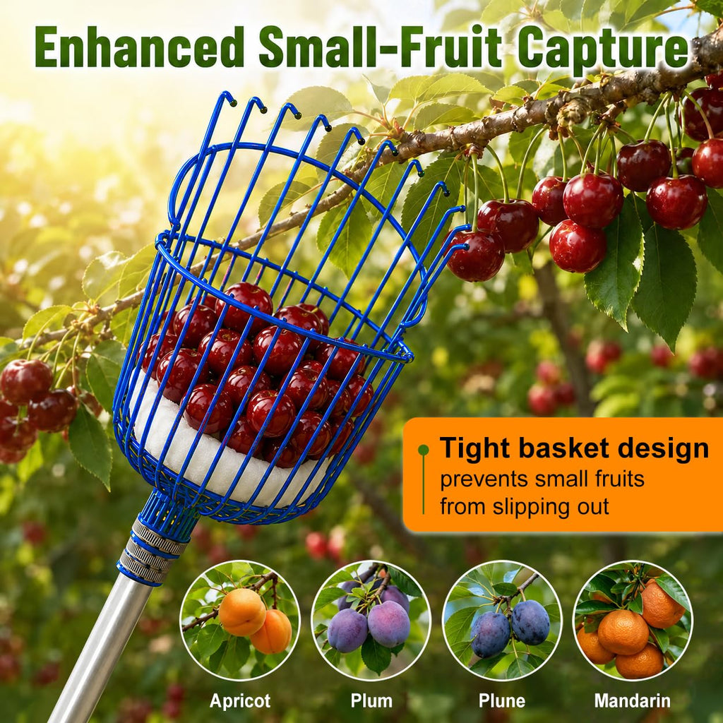 10.5FT Adjustable Cherry Fruit Picker Tool with Narrow Gaps