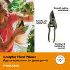 Fiskars Indoor Plant Care 3-Piece Set, Precision Gardening Tools, Green