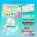 Nano Tape Bubble Kit, Nano Double Sided Adhesive Tape Bubbles, 4Pcs Nano Tape Toys Kit for Boys and Girls Party Favors and Kids Craft Fidget Toys Set