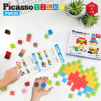 Picasso Cubes Kids Pixel 1” Magnetic Puzzle Cube Mix & Match w/Free Ideabook Sensory Toys STEAM Learning Building Block Magnets Construction Toy Set Stacking Magnet Creative Kit