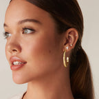 PAVOI Minimalist Huggie Earrings, 14K Gold Plated, Yellow Gold, Size 40