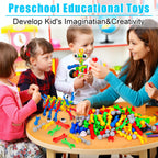 Kids STEM Building Toys for 3 4 5 6 7 8+ Year Old Boy Girl Birthday Gift, 125 Pcs Preschool Classroom Educational Building Blocks Stem Kits Activities Ages 3-5 4-8 5-7 6-8 Engineering Creative Games