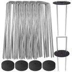 AAGUT Landscape Staples 6 Inch with Gaskets, Galvanized Garden Stakes