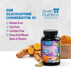 Glucosamine Chondroitin MSM Complex - 3X Strength Joint Support Supplement with Glucosamine Sulfate, Turmeric, Boswellia - For Cartilage, Mobility & Flexibility - Bottled in USA, 240 Capsules