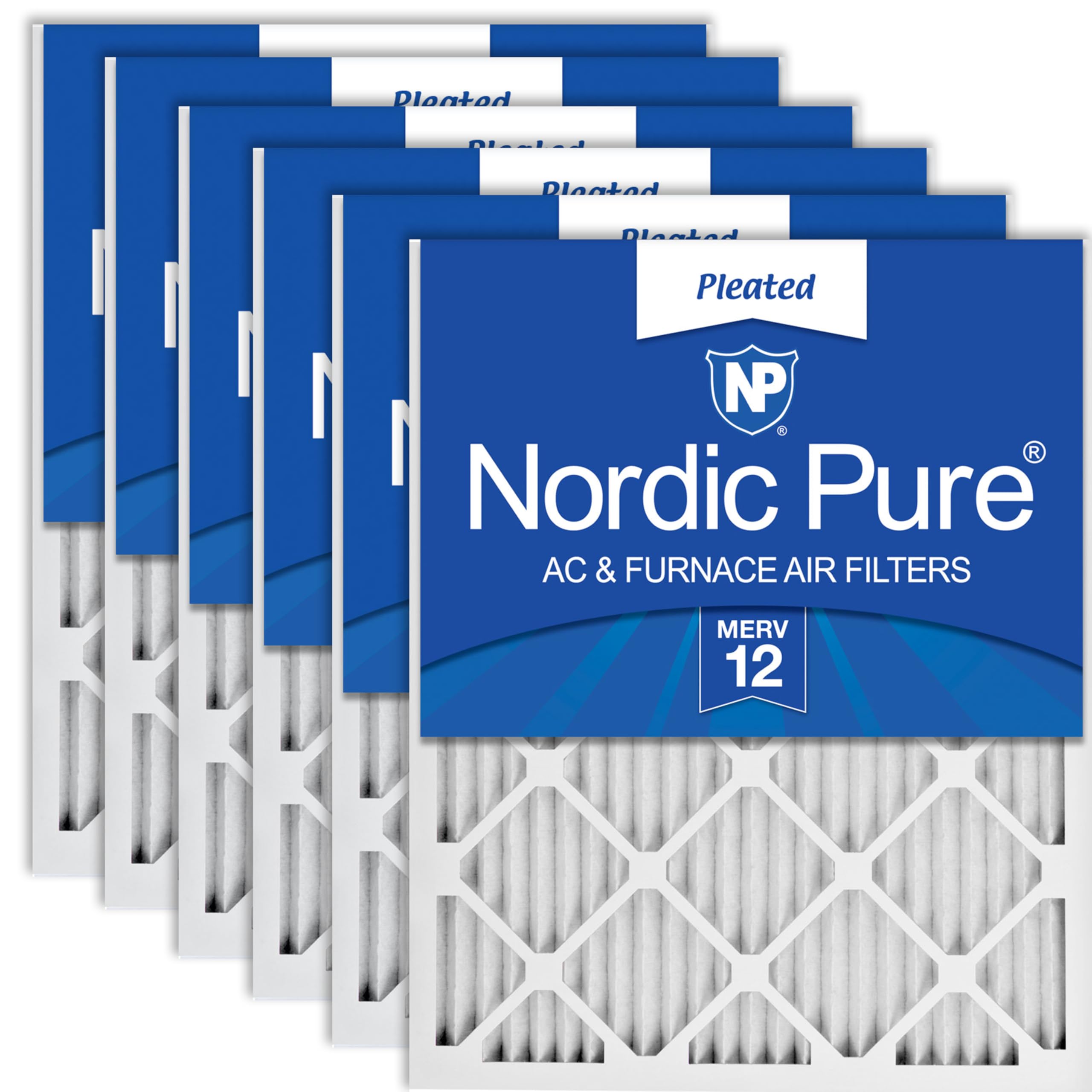 Nordic Pure 16x25x1 Pleated MERV 12 Air Filters 6 Pack