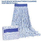 Matthew Cleaning Looped-Open Cotton Wet Mop 1.25'' Universal Headband Heavy Duty Commercial Mop Head Replacement for Indoor&Outdoor Use,Grease Stain Floor Cleaning String Mop Head Refills Pack of 24