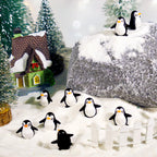 Bbiamsleep 130 Pcs Mini Penguin Figurines Mini Resin Penguins Winter Decor
