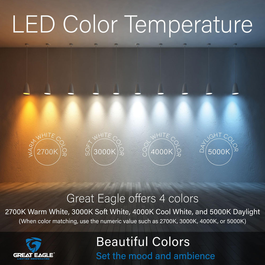 Great Eagle A19 LED Light Bulbs 100 Watt Equivalent - UL Listed - Warm White 2700K LED Light Bulbs, 15W Non-Dimmable, 1500 Lumens (6 Pack)