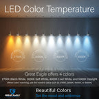Great Eagle A19 LED Light Bulbs 100 Watt Equivalent - UL Listed - Warm White 2700K LED Light Bulbs, 15W Non-Dimmable, 1500 Lumens (6 Pack)