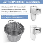 LVACODV Aluminum Pool Skimmer Basket Replacement for Pentair U-3 & Hayward SP1070/SPX1070E, 8-1/8" Top OD x 6.5" Bottom Dia x 5.5" H, 316 Stainless Steel Handle