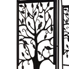 Plow & Hearth Metal Garden Arch Trellis Arbor Tree of Life Panels, 7 feet Freestanding Outdoor Arch Trellis for Climbing Plants, Pathway Entry and Wedding Garden Decor