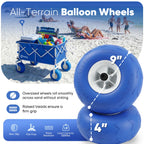Sekey Heavy Duty Beach Wagon with 9" Big Sand-Proof Wheels – 600lb Capacity, 200L Oversized Foldable Cart | Adjustable Handle & All-Terrain Tires for Sand, Camping