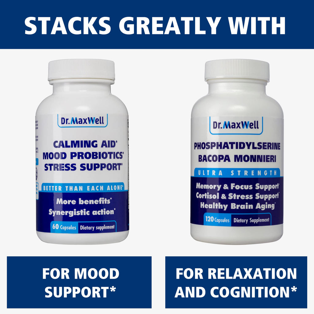 Dr. Maxwell Cortisol Manager Supplement, Supports Relaxation, Mood & Sleep in Times of Occasional Stress, Ashwagandha Rhodiola Adaptogens, Helps Maintain Normal Cortisol Levels, 120 Capsules