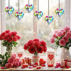 6pcs 50mm Crystal Heart Prism Suncatcher Window Sun Catchers Crystals