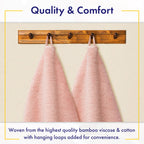 Alusa Home Ultra Soft & Plush Viscose from Bamboo Bath Towels - 700 GSM Luxury Bath Towels - 6 Piece Set - Super Absorbent & Quick Drying (Blush Pink)