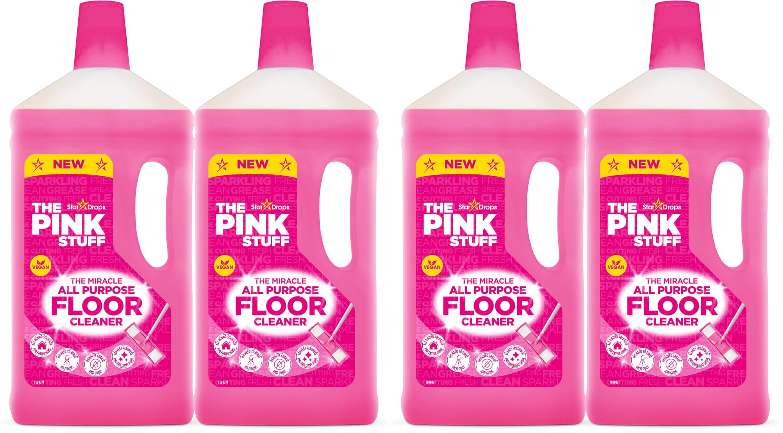 Stardrops - The Pink Stuff - The Miracle All Purpose Floor Cleaner, (82375),(Pack of 4)