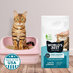 World's Best Cat Litter Poop Fighter, Urine & Poop Odor Defense, 15 lb Bag