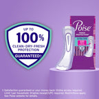 Poise Ultra Thin Incontinence & Postpartum Pads for Bladder Leaks, 7 Drop Ultra Absorbency, Long Length, 66 Count (3 Packs of 22), Packaging May Vary