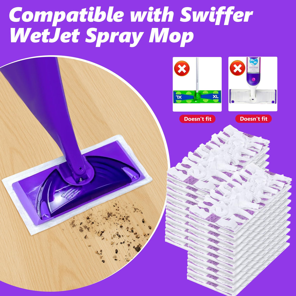 UMAYCOOL Disposable Mop Pads Refills for Swiffer WetJet Spray Mop - Wet Jet Refill Pads for All Purpose Multi Surface Hardwood Floor Cleaning - Thickened and Super Absorbent - 30 Count