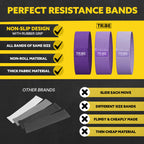 Tribe Lifting Fabric Resistance Bands for Exercise - Hip Bands for Working Out Legs, Glutes, Knees and Thighs for Men and Women - Cloth Circle Booty Bands for Physical Therapy (Purple)