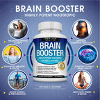 Toplux Brain Supplement Nootropic – Brain Pills Vitamin with DMAE, Bacopa Monnieri, L-Gutamine, for Men Women, 60 Capsules, Nutrition