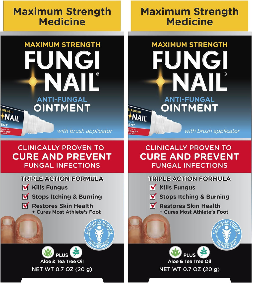 Fungi Nail Anti-Fungal Ointment 0.7 Fl Oz,Kills Fungus that Can Lead To Athlete's Foot with Tolnaftate,Toe Nail Fungus Treatments,Clinically Proven to Cure Infections,Natural Color,(Pack of 2)