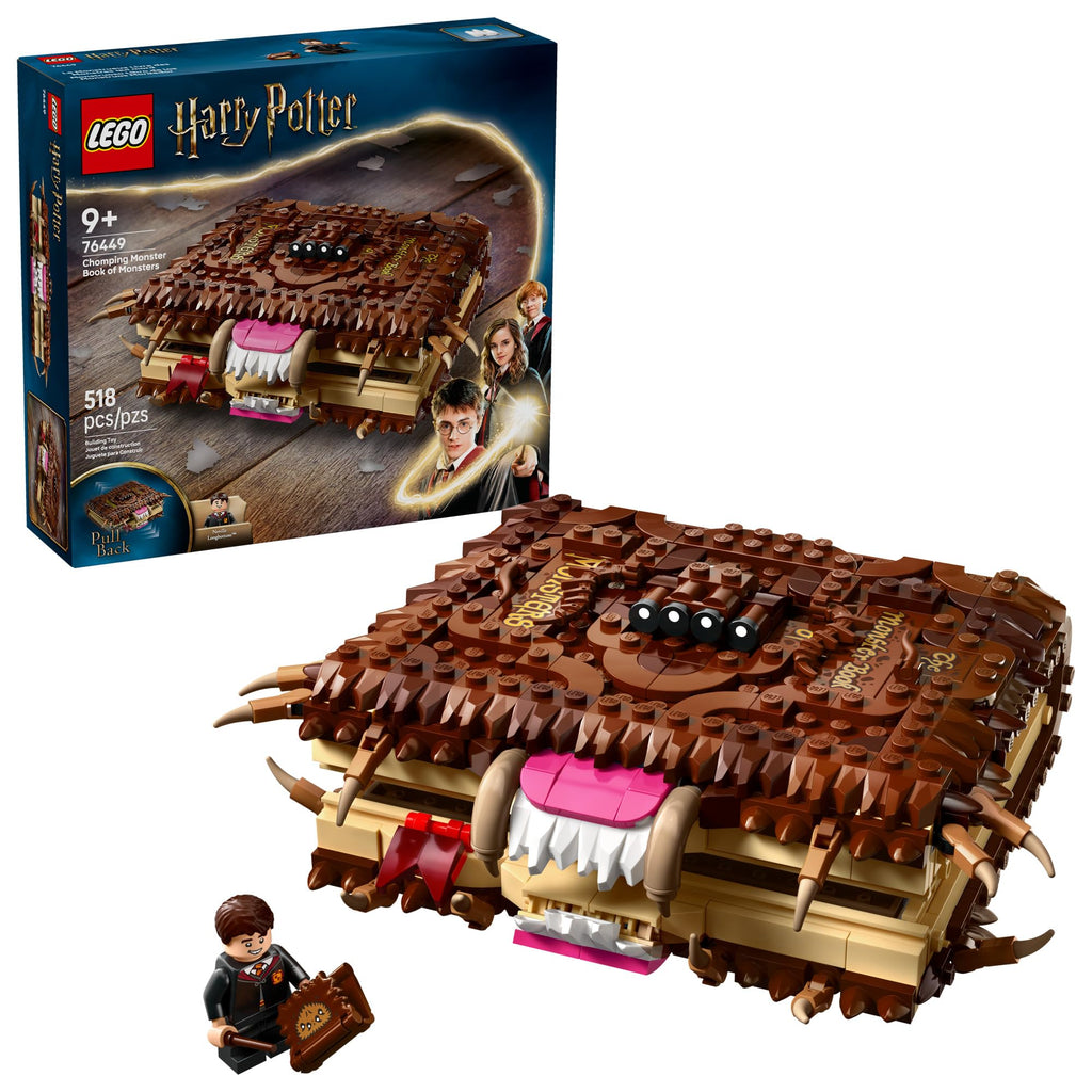 LEGO Harry Potter Chomping Monster Book of Monsters Kids Toy - Pretend Play Set for Boys and Girls, Ages 9+ - Collectible Neville Longbottom Minifigure- Gift Idea for Birthdays and Book Lovers - 76449