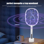 Lulu Home 2-in-1 Electric Bug Zapper Racket, 2 Pack 4000V High Voltage LED Lighted Handheld Mosquito Swatter with 3 Layer Safety Mesh, USB Charging Portable Fly Killer Racquet