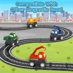 ORZbb Magnetic Tiles Truck Toddler Toys 3 4 5 Year Old Boys Girls, Magnetic Blocks Electric Engineering Vehicle - 2 Car Bases and 4 Car Bodies. Compatible with Traversable on Magnet Roads.