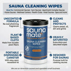 SaunaMate Sauna Cleaning Wipes, 220 Count, Unscented Disposable Sauna Wipes, Cleans Sweat, Oil & Grime Between Uses, For Sauna Benches & Backrests, Home, Gym & Commercial Use