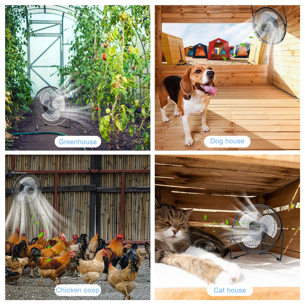 Fanspex 8" Solar Fan for Outdoor Chicken Coop, Small Greenhouse & Dog House